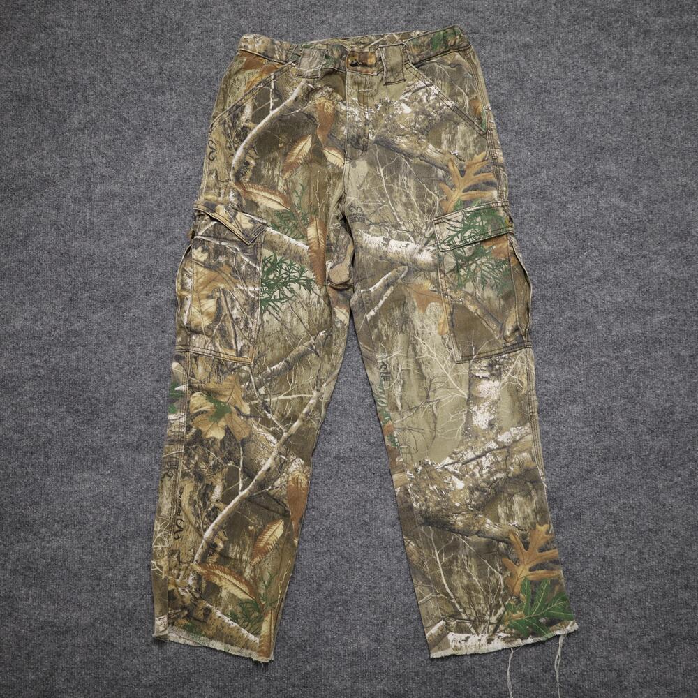 Kings Pants Mens Small Camo Cargo Canvas Workwear Hunting Outdoor Realtree Edge